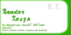 nandor koszo business card